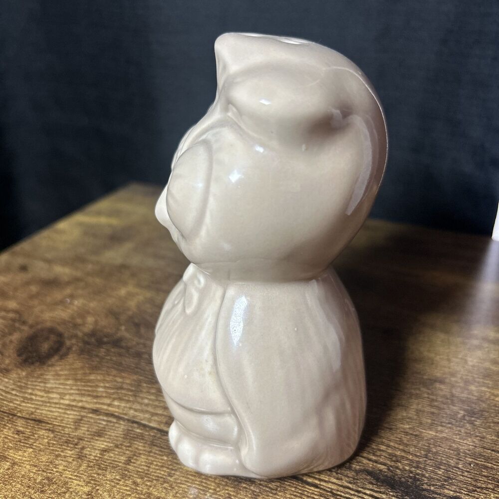 Vintage Ceramic Wise Owl Beige 5” For Sachet Potpourri Holder W/ Rubber Stopper - Picture 9 of 11